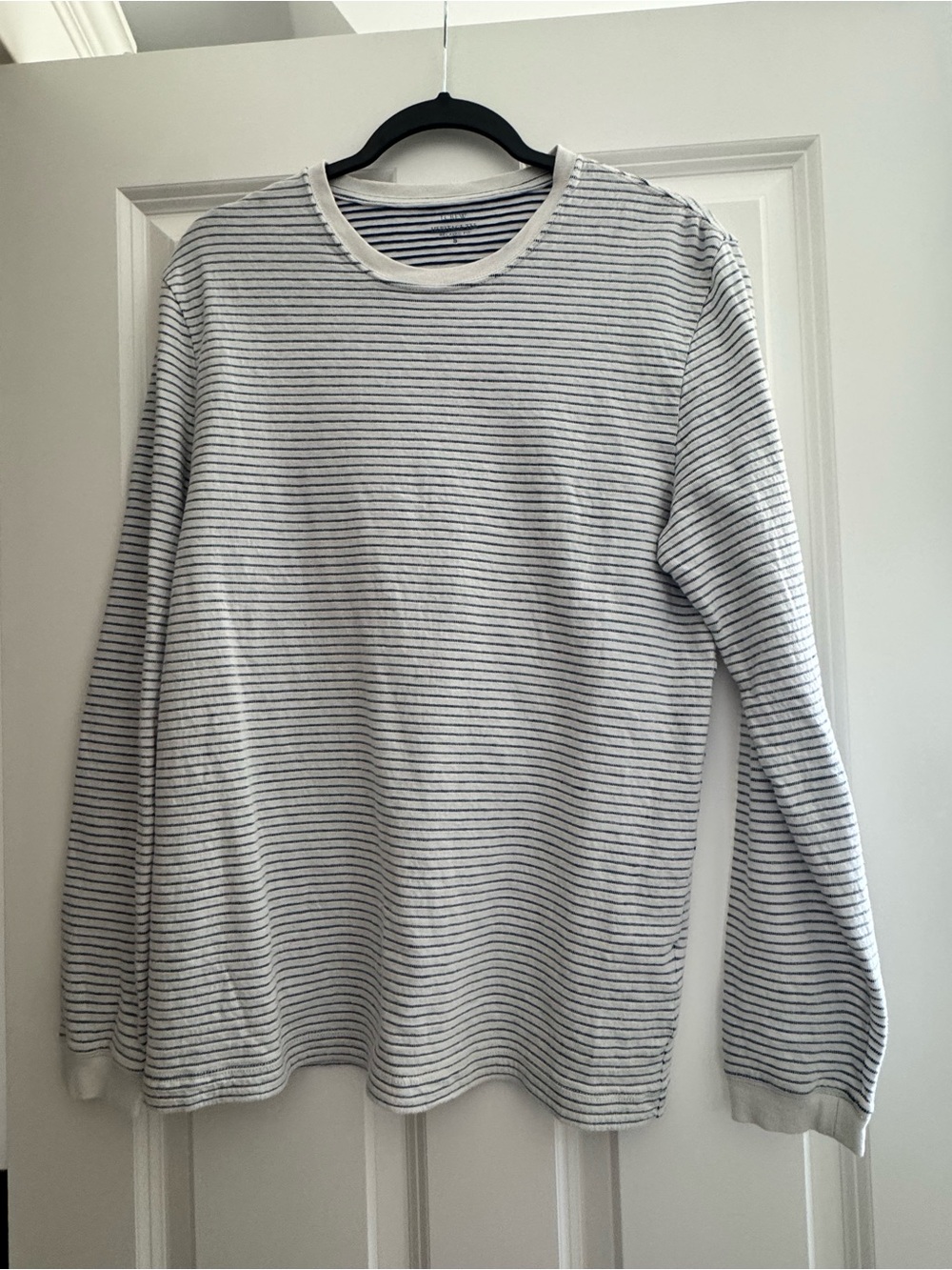 J.Crew White and Blue Stripe heritage long sleeve